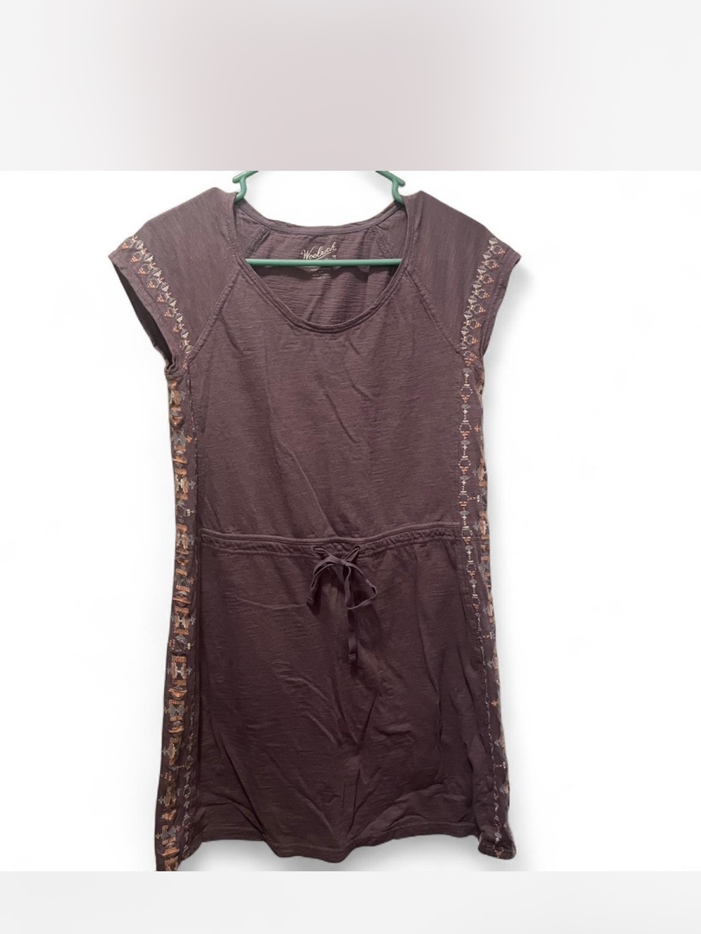 WOOLRICH DRAWSTRING EMBROIDERED MINI DRESS
